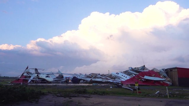 Private jets damaged in storms