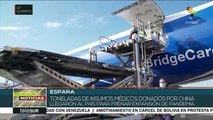 Llegan a España 113 toneladas de insumos médicos de China