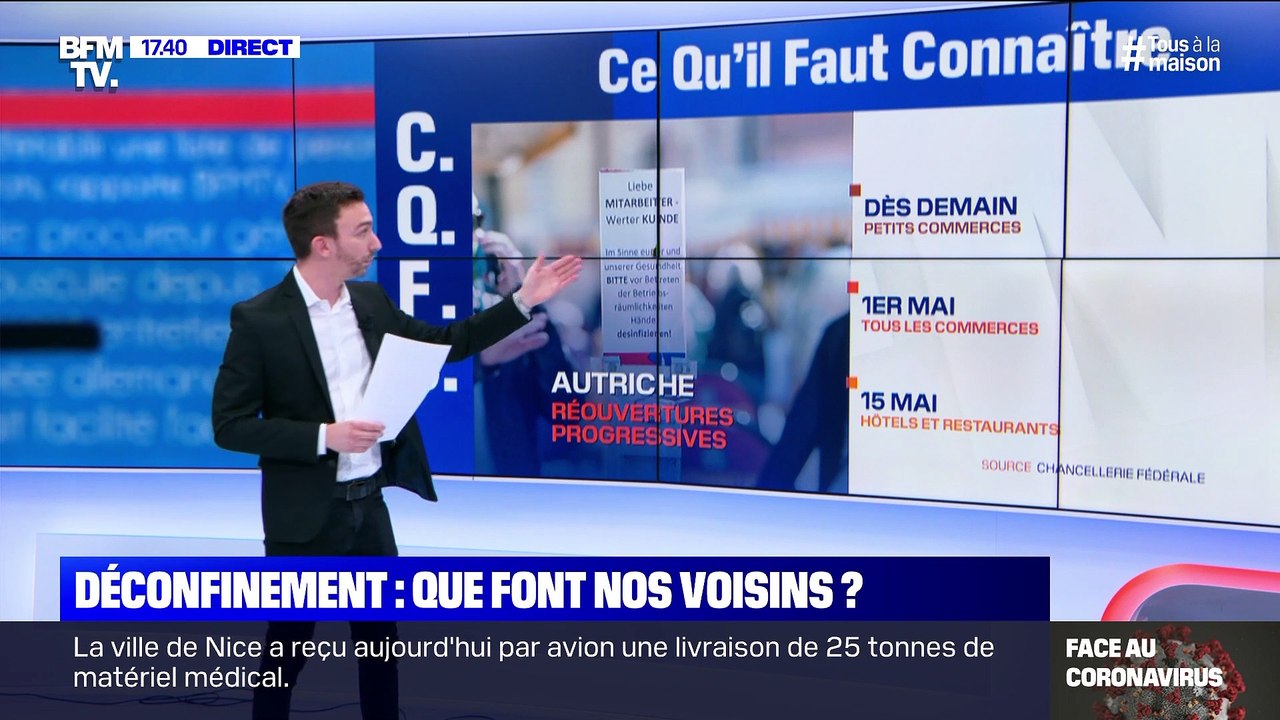 Story 3 : Que font nos pays voisins dans leur stratégie de déconfinement ?  - 13/04