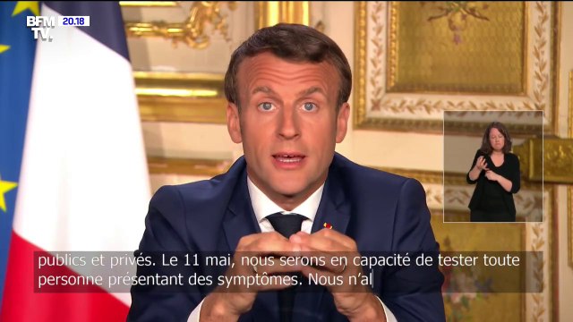 Emmanuel Macron: Le 11 mai, nous serons en capacité de tester toute personne présentant des symptômes