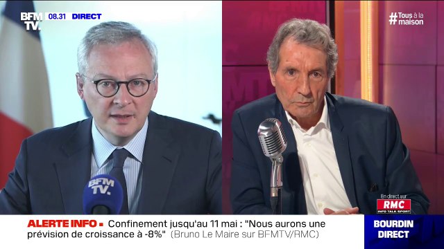 Bruno Le Maire (ministre de l'Economie): Nous aurons une prévision de croissance à -8%