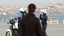 ÜSKÜDAR SAHİLİ'NDE ZABITA EKİPLERİNDEN DRONE İLE DENETİM