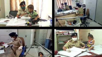मासूम बच्चों को साथ रखकर ड्यूटी पर डटी हुई हैं ये 2 सिपाही, DGP ने सराहा, VIDEO