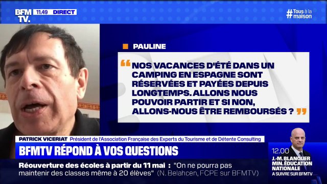 Nous avons réservé nos vacances d'été dans un camping en Espagne. Allons nous pouvoir partir, et si non, allons-nous être remboursés? BFMTV répond à vos questions