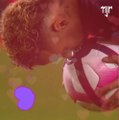 Neymar celebrates International Kiss Day... with a football!