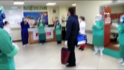 16 günde iyileşen korona hastası alkışlarla taburcu edildi