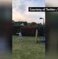 Golfer Lottie Woad hits crazy trick shot