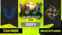 Dota2 - Team Unique vs. Ninjas in Pyjamas - Game 2 - Group B - EU:CIS - ESL One Los Angeles