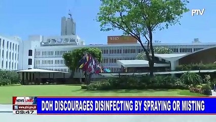 Direct surface cleaning with 0.5 chlorine solution pushed