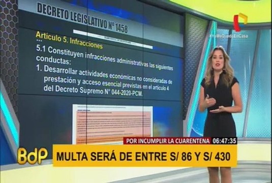 Estas son las infracciones que tendrán multas entre 86 y 430 soles