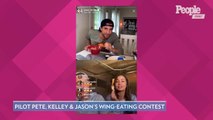 Peter Weber and Kelley Flanagan Join Jason Tartick for Charity Chicken Wing Eating Challenge