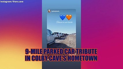 Cars line streets for miles to honor Oilers' Colby Cave after death