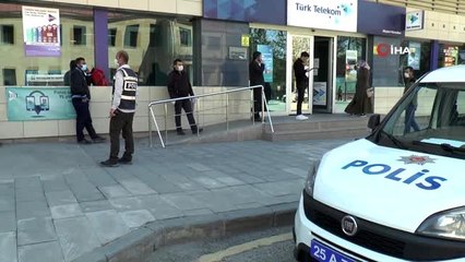 Erzurum'da polisten sosyal mesafe tedbirleri