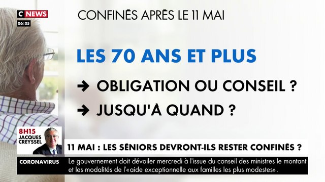 11 mai : les seniors devront-ils rester confinés ?