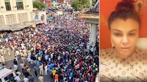 Rakhi Sawant Angry On Large Crowd Outside Bandra Station