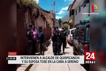 Cusco: alcalde de Quispicanchi y su esposa son intervenidos agredir a sereno