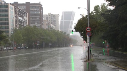 Descargar video: Madrid registra fuertes lluvias este miércoles