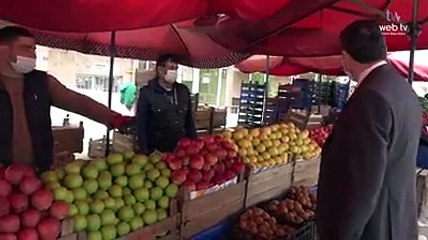 BAŞKAN EROĞLU PAZARDAKİ ÖNLEMLERİ DENETLEDİ