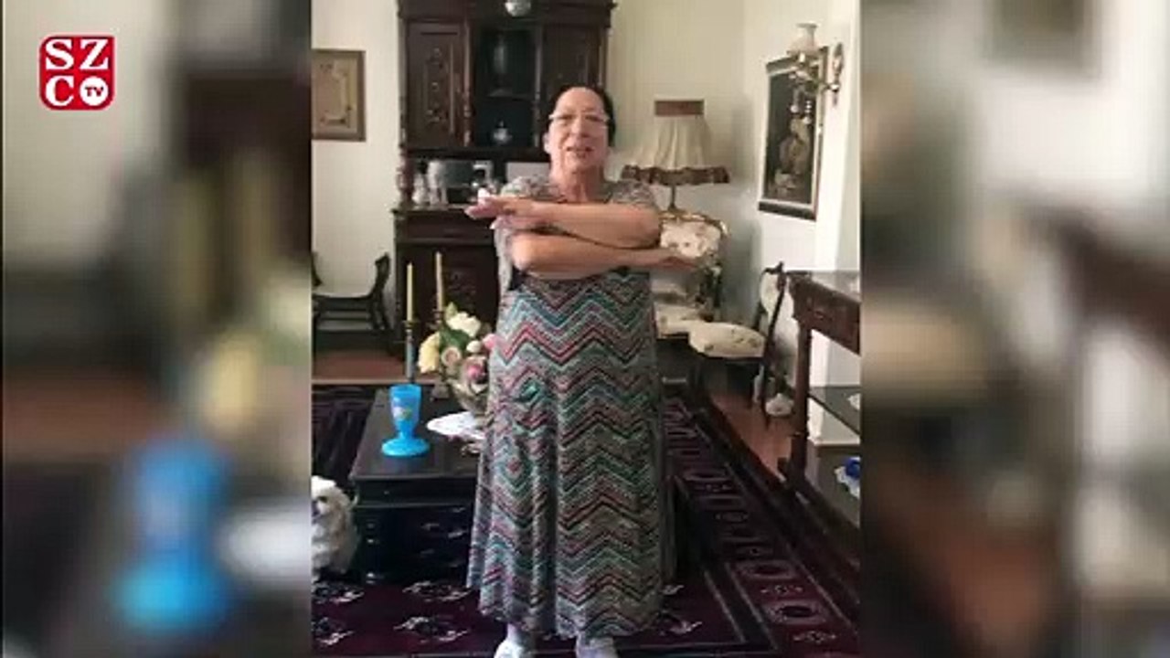 Melek Baykal, sosyal medya hesabından 87 yaşındaki annesinin spor yaptığı anları paylaştı