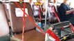 Thai bus seats blocked off with red tape to enforce COVID-19 social distancing measures