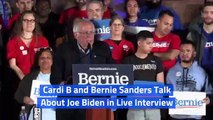 Cardi B and Bernie Sanders Talk About Joe Biden in Live Interview