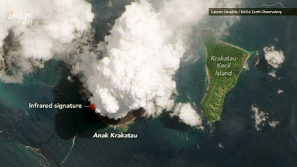 Satellite Captures 'Violent Puffs' During Krakatau's Eruption