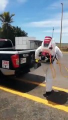 Instala la SSPYTM 4 puntos de sanitización de vehículos en la ciudad