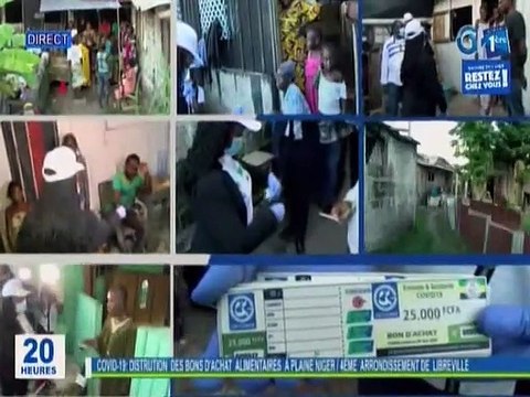 RTG / Covid 19 - Distribution des bons d’achat alimentaires à plane 4ème arrondissement de Libreville par le ministère de la Solidarité nationale