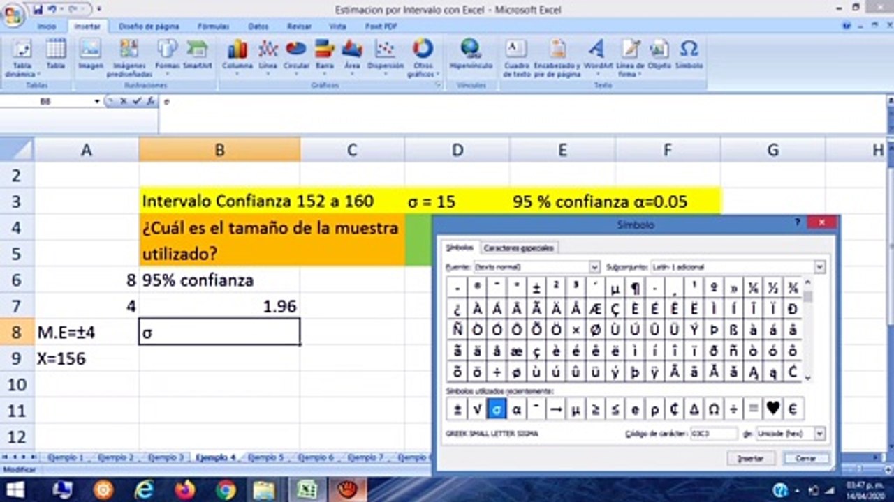 Estimación por Intervalo con Excel (RP #4)