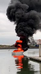 Boat Burns on the Water