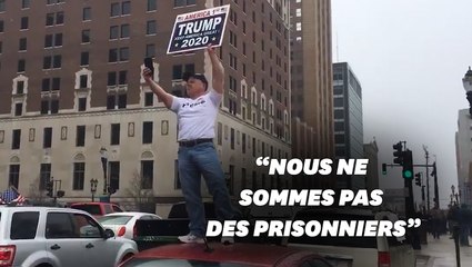 Sous la neige, ces partisans de Trump manifestent contre le confinement