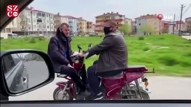 Motosikletle ilginç korona mesajına 1360 TL ceza