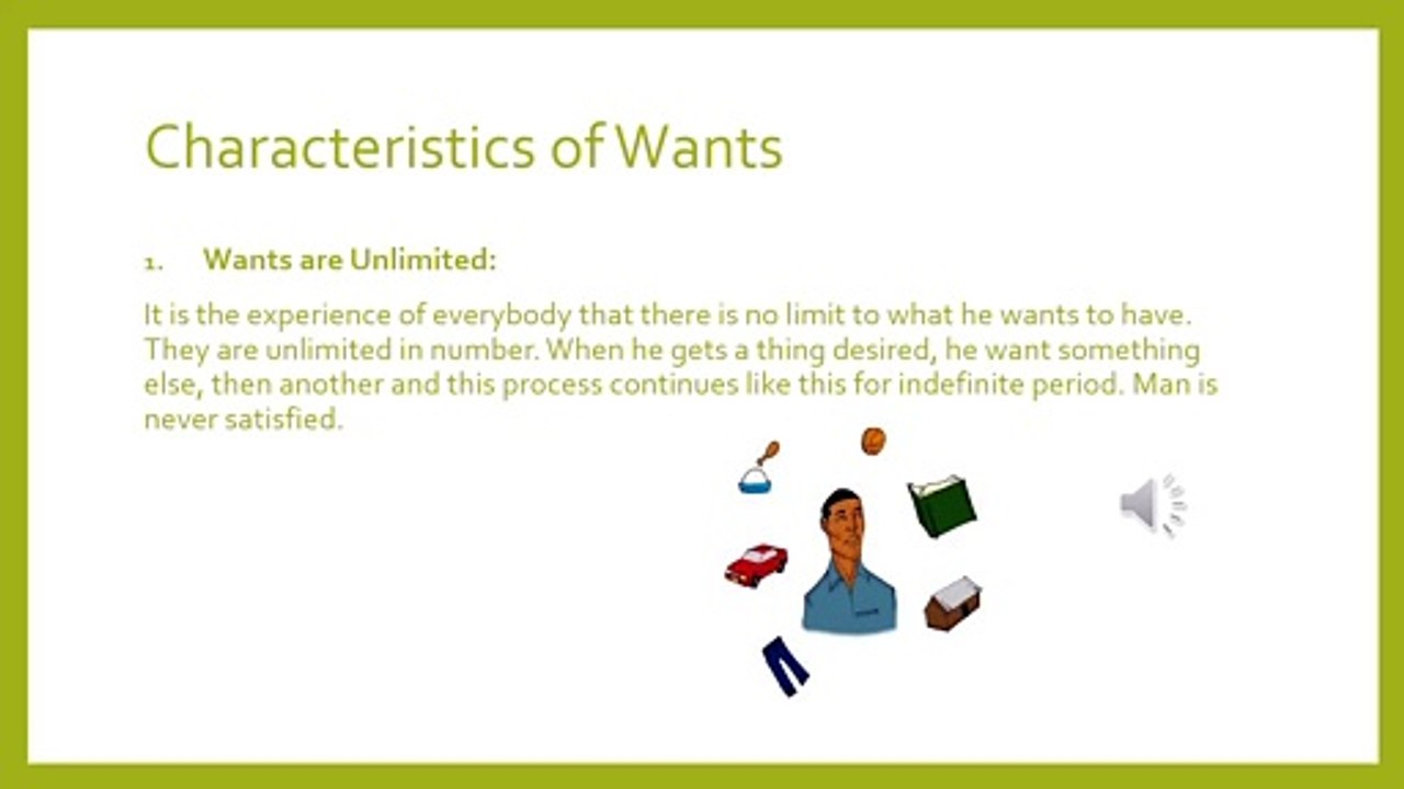 The Characteristics of Wants Grade 8