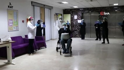Korona virüsten iyileşen hasta alkışlarla taburcu oldu