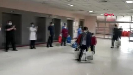 ERZURUM Çocuklarıyla taburcu olan aileler alkışlarla uğurlandı