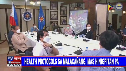 Health protocols sa Malacañang, mas hinigpitan pa
