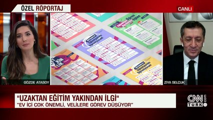Son dakika... Milli Eğitim Bakanı Ziya Selçuk CNN TÜRK'te