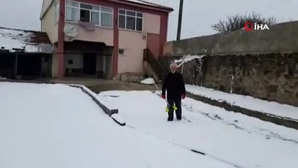 TOKAT'A NİSAN AYINDA KAR YAĞDI