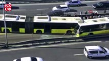 Avcılar'da 2 metrobüs kafa kafaya çarpıştı