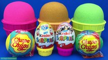 3 Colors Kinetic Sand in Ice Cream Cups Surprise Eggs Chupa Chups Little Shop Yowie Surprise Toys