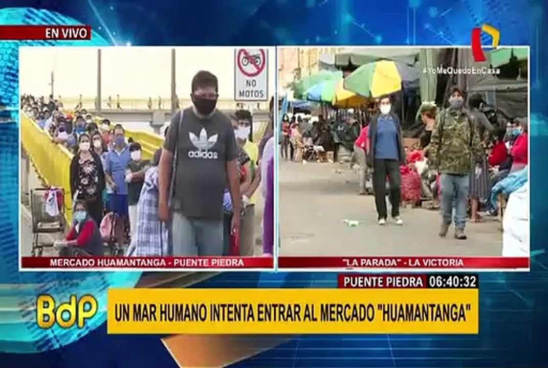 Puente Piedra: se forman largas colas para ingresar al mercado "Huamantanga"