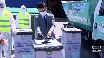 Atık maske ve eldiven için konteynır