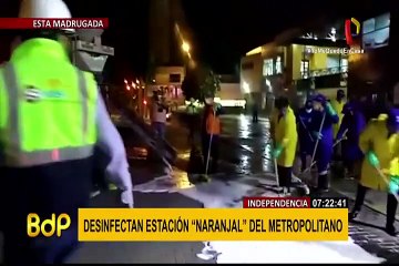 Independencia: desinfectan estación "Naranjal" durante el toque de queda