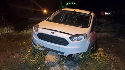 Rampa aşağıya kayan aracı ile birlikte 80 metre sürüklendi