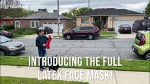 Los Angeles man has funny and EXTREME version of socially distant mask