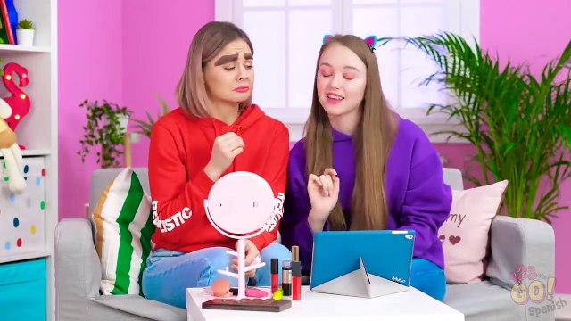 TRUCOS FÁCILES PARA CHICAS || Ideas geniales para cabello y maquillaje por 123 GO! Spanish