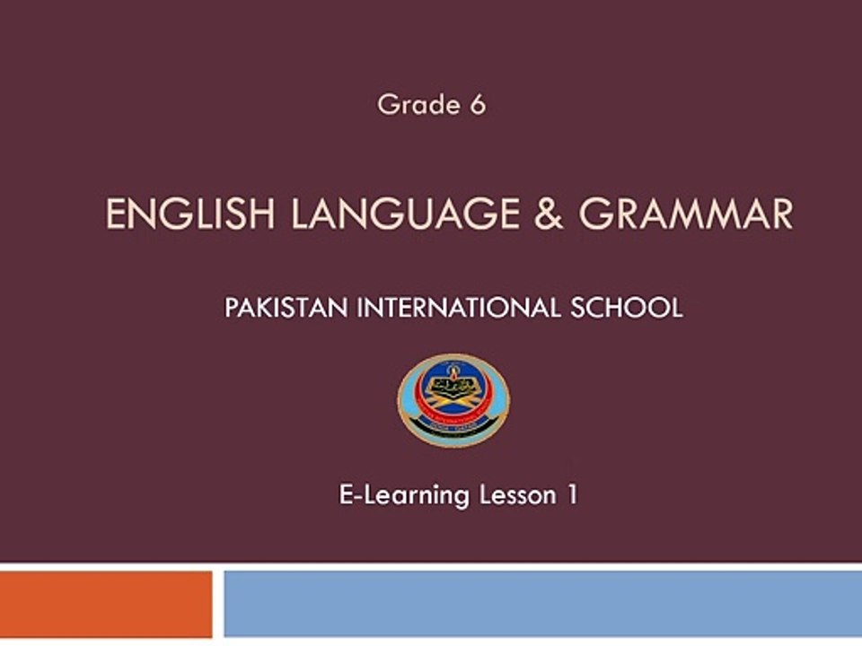 Introduction to English Syllabus Grade 6