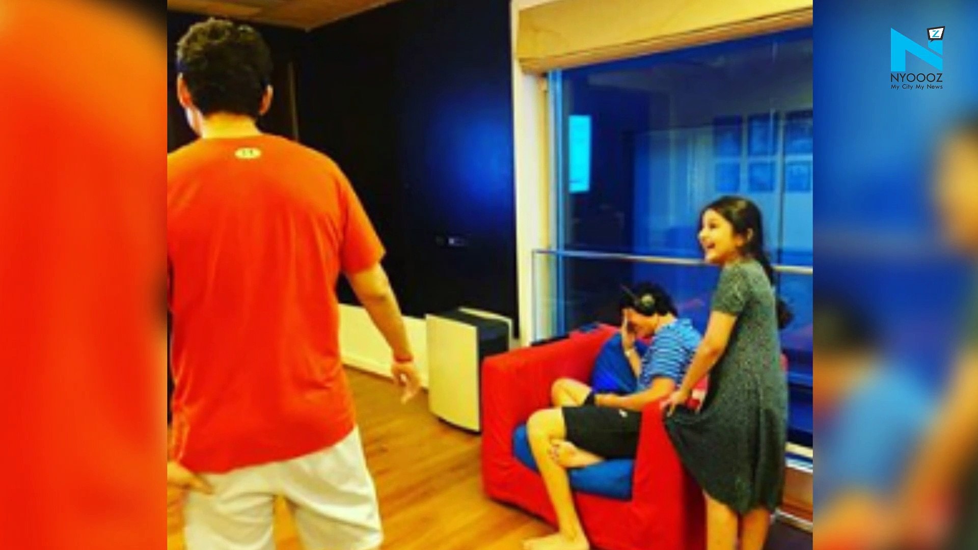 Watch, Mahesh Babu competes with son in a game of virtual tennis