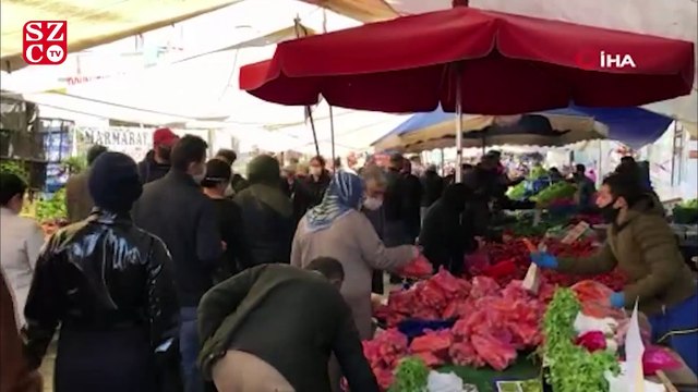 Pazarda maske takmayanlara ceza yağdı