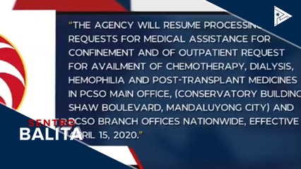 PCSO, nagpo-proseso na muli ng medical assistance
